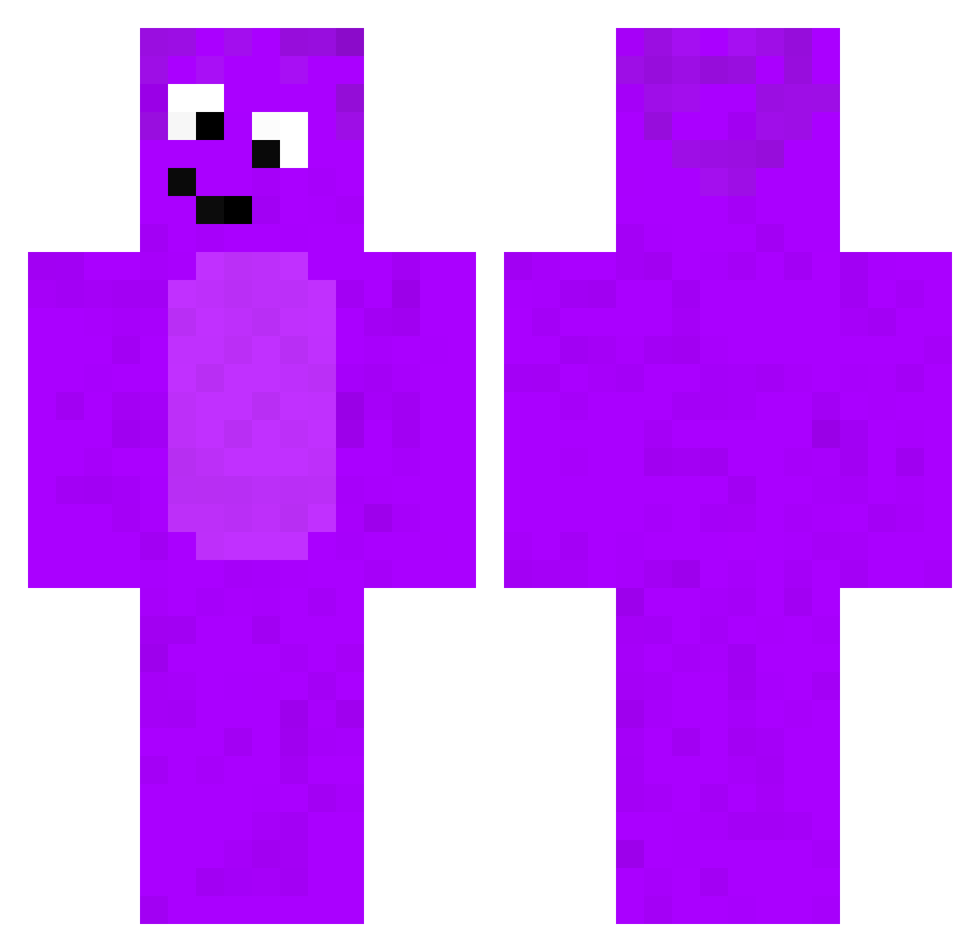 HeartChigun Minecraft skin, front and back view