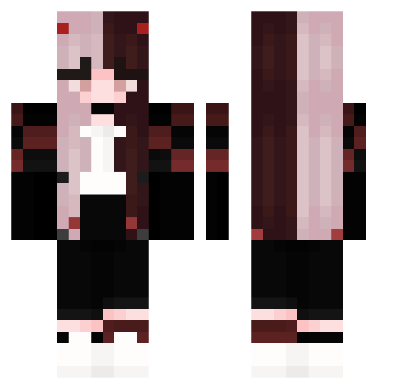 SkylarLee Minecraft skin, front and back view