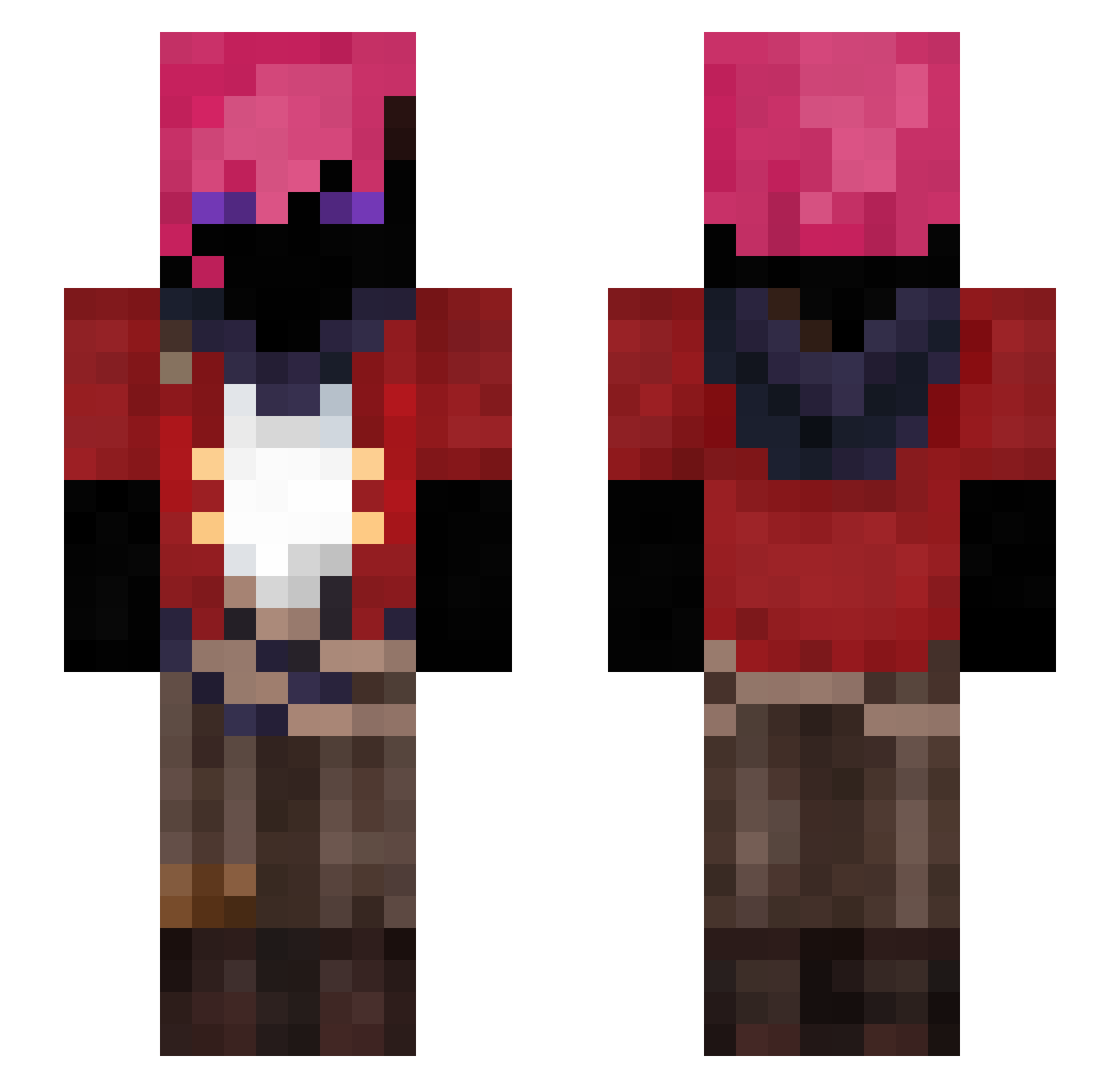 qwentik Minecraft skin, front and back view