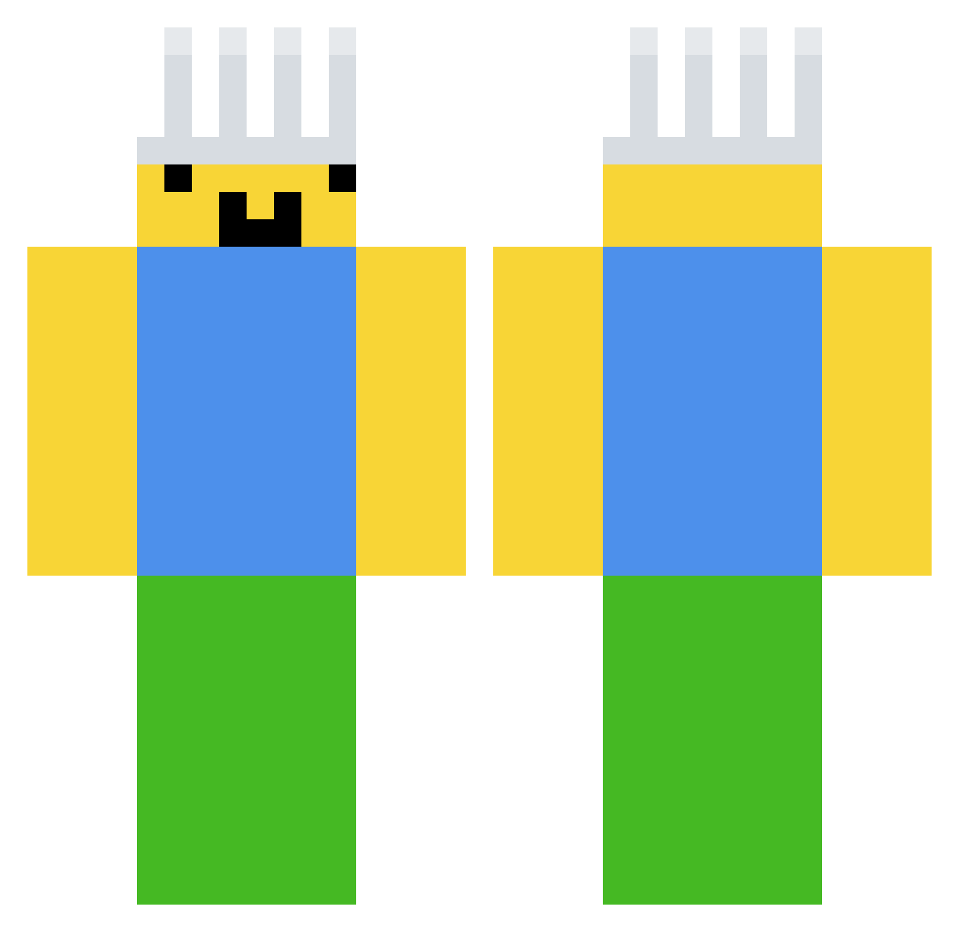 RankBeggar Minecraft skin, front and back view