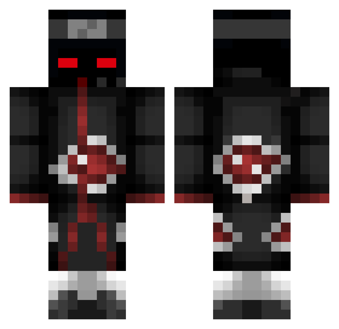 MaxCapacity1 Minecraft skin, front and back view
