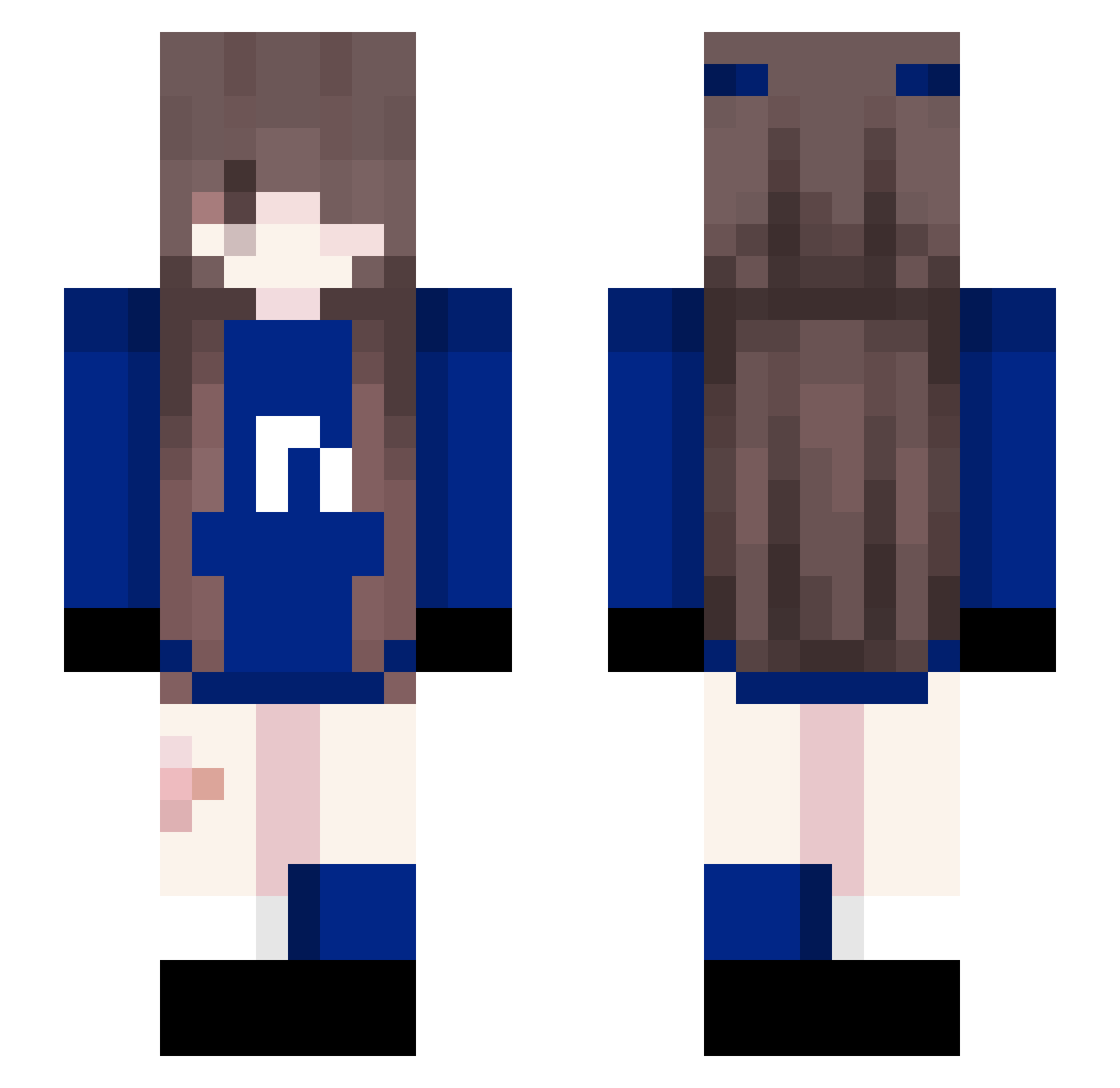 Zol0yla Minecraft skin, front and back view