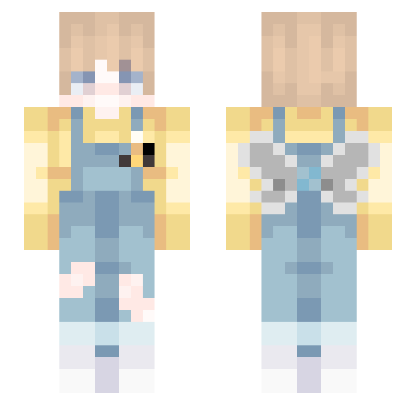 teninahat Minecraft skin, front and back view