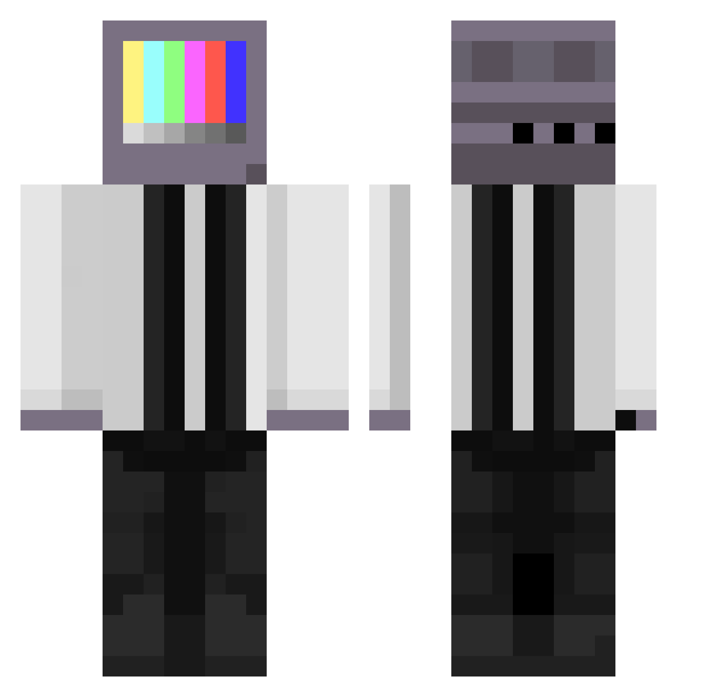 QuantumBridger06 Minecraft skin, front and back view