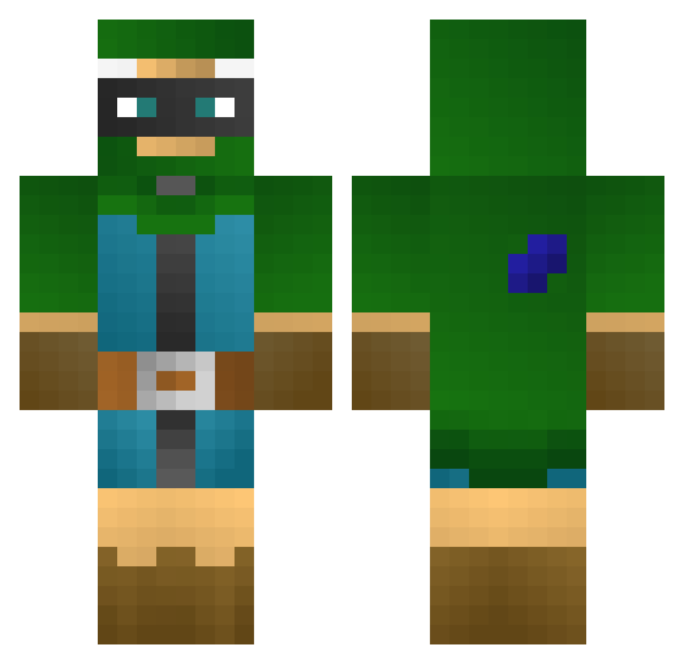 Den_fede_tysker Minecraft skin, front and back view