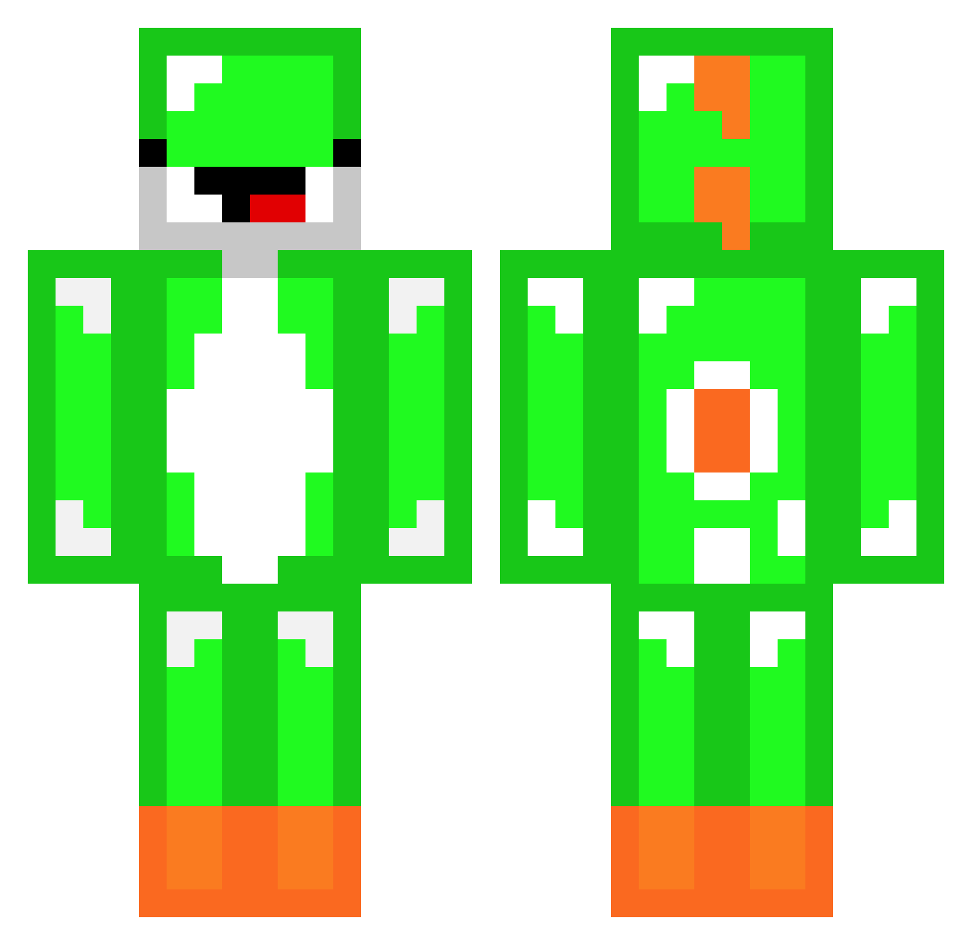 DaniSpilled Minecraft skin, front and back view