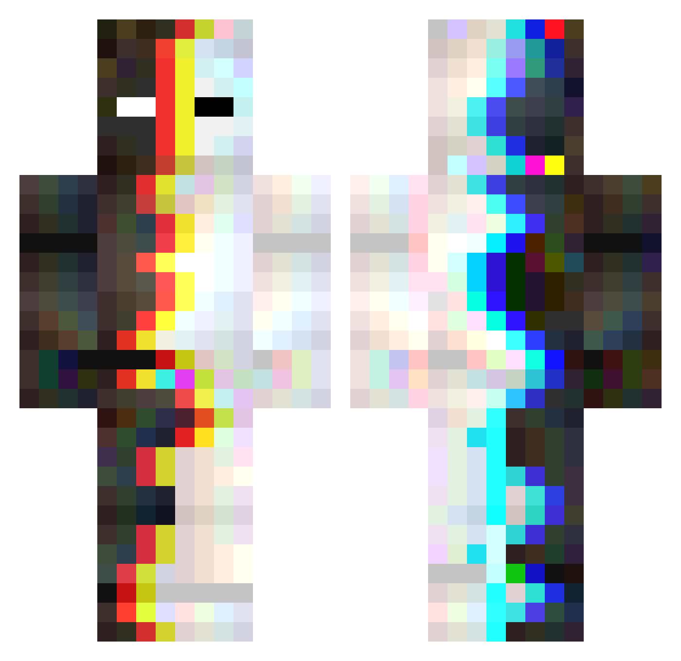 YOUSI16 Minecraft skin, front and back view