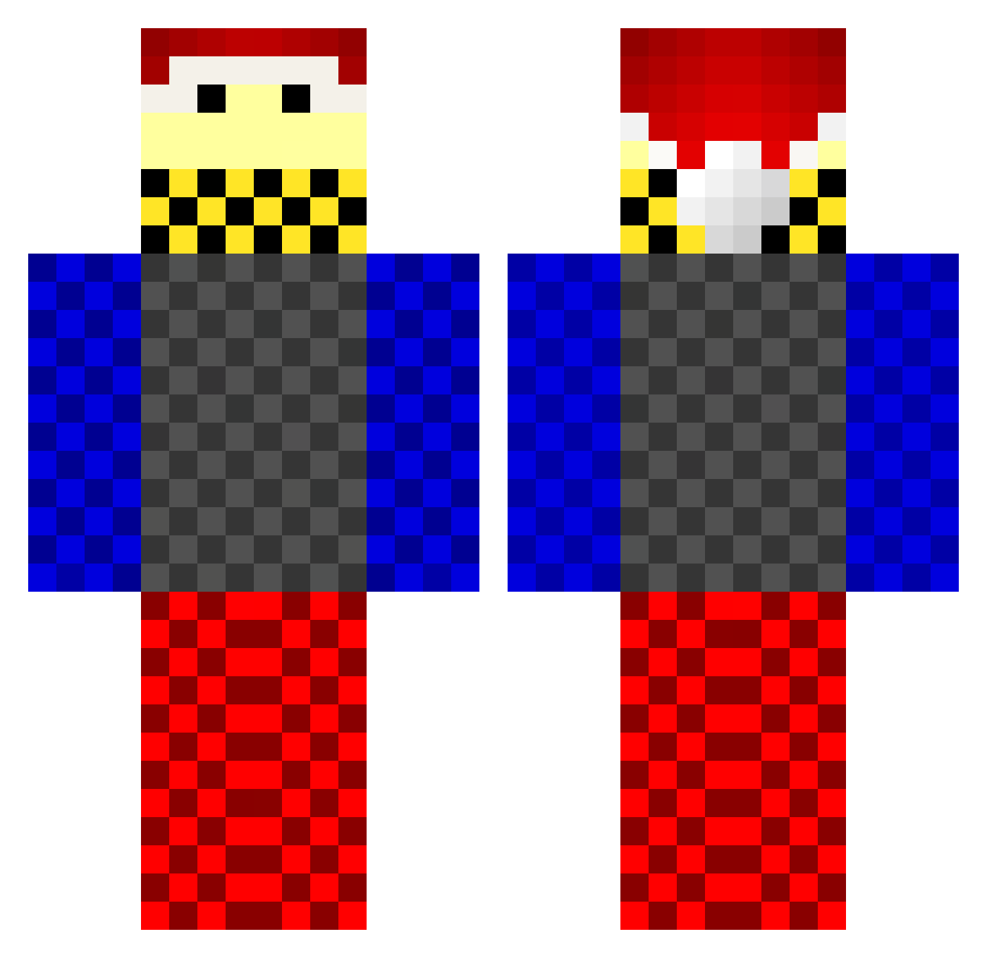Mortimer19 Minecraft skin, front and back view