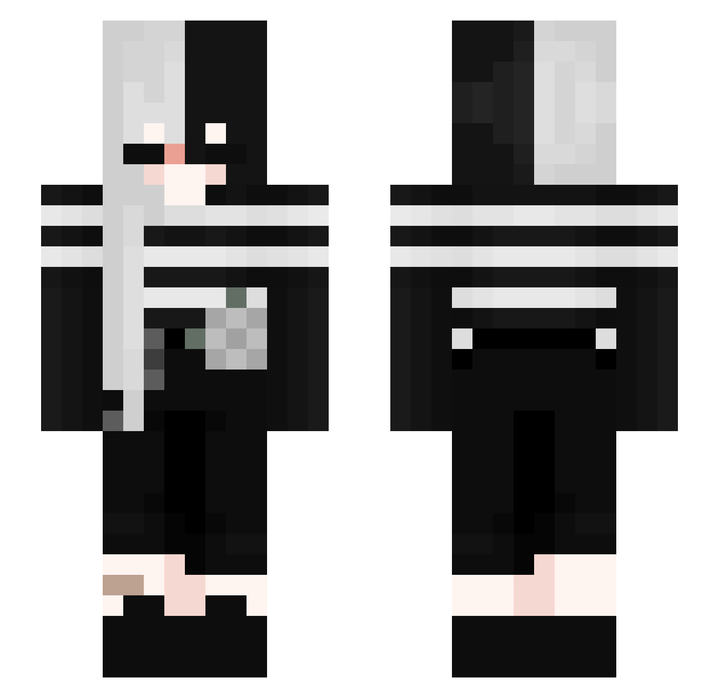 Valentina_7u7 Minecraft skin, front and back view