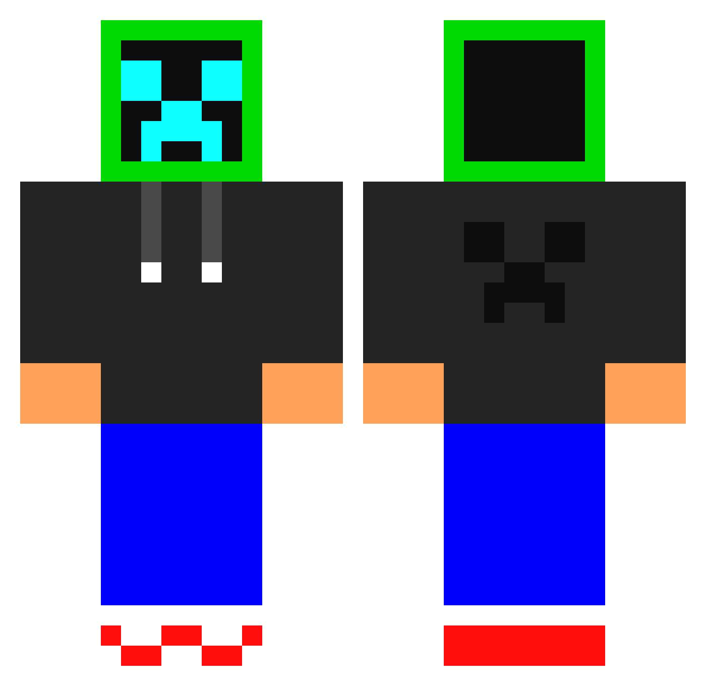 yxue04 Minecraft skin, front and back view