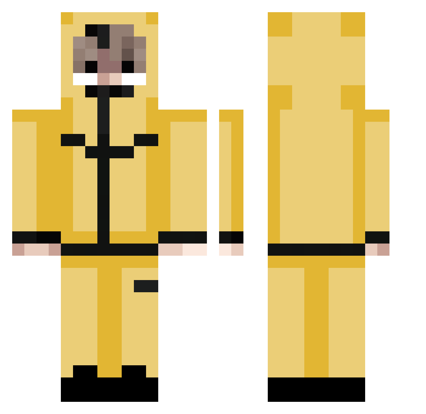 Thomqz Minecraft skin, front and back view