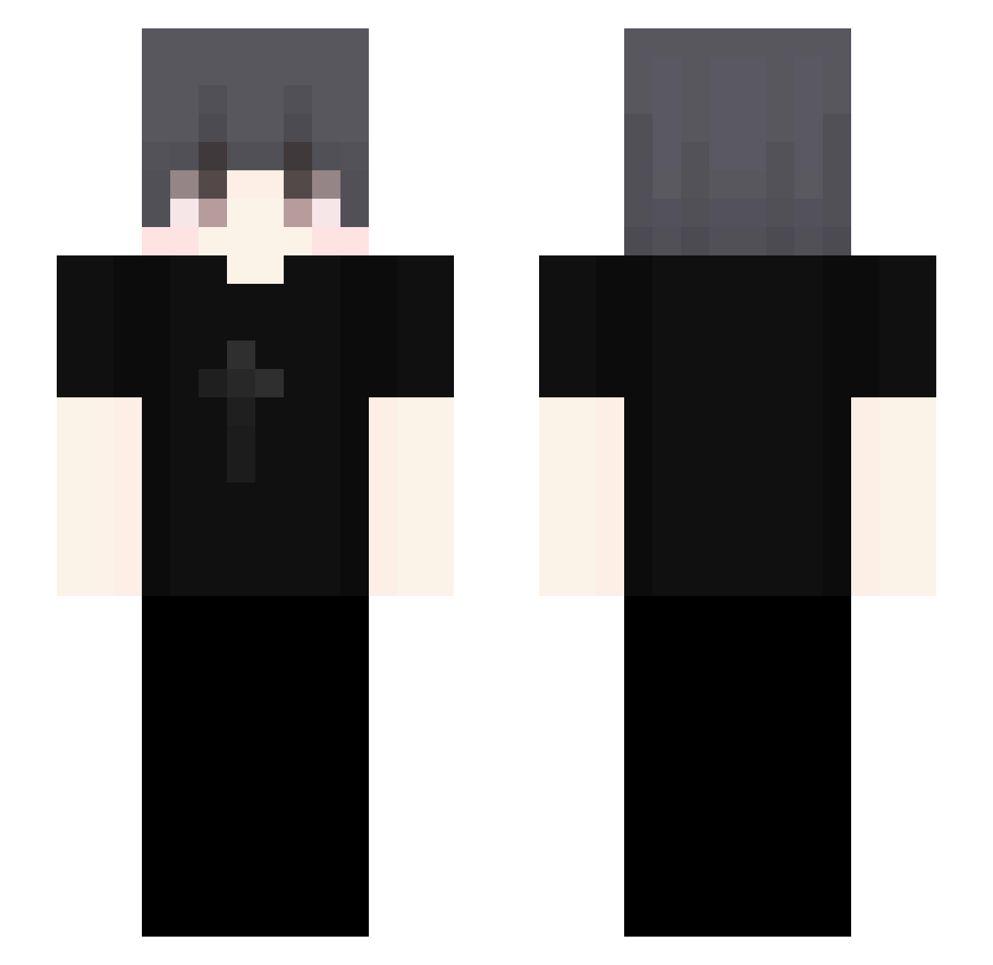 Sumi_cx Minecraft skin, front and back view