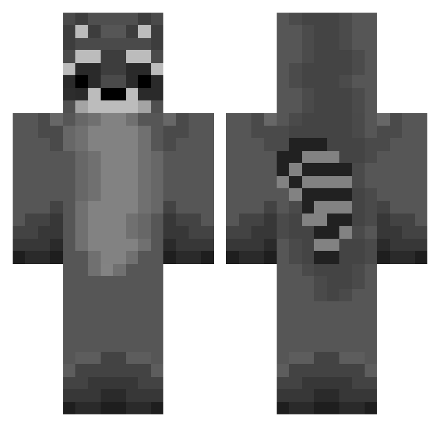 homoblackthug Minecraft skin, front and back view