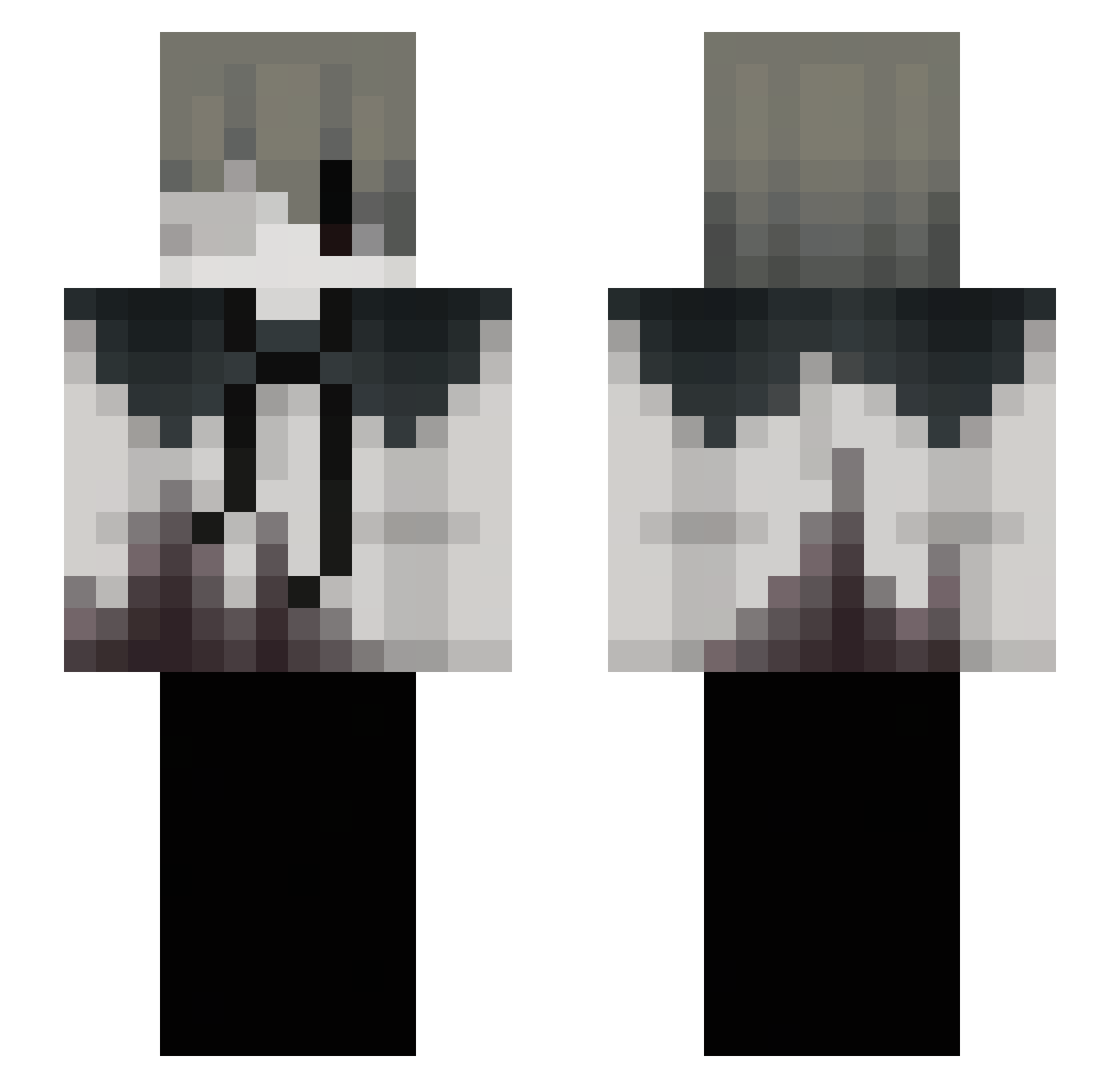 Raphrin Minecraft skin, front and back view