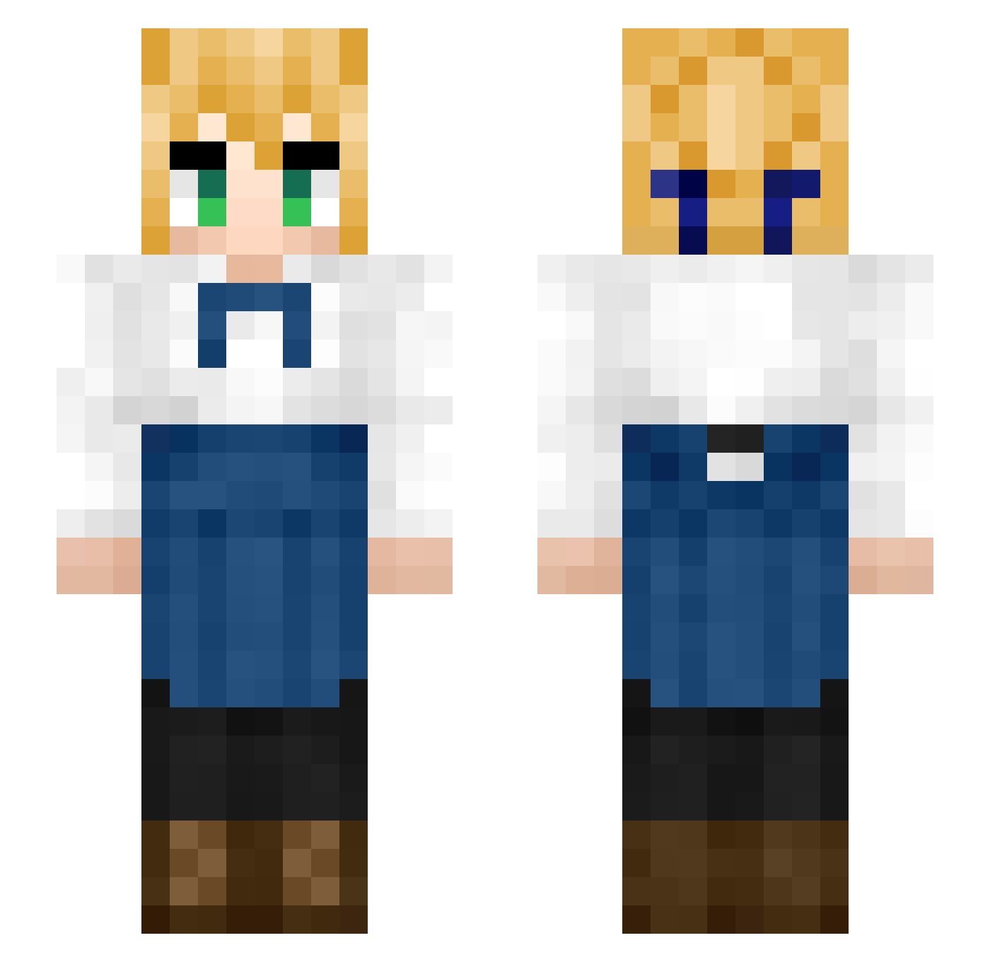 HairyBiker Minecraft skin, front and back view