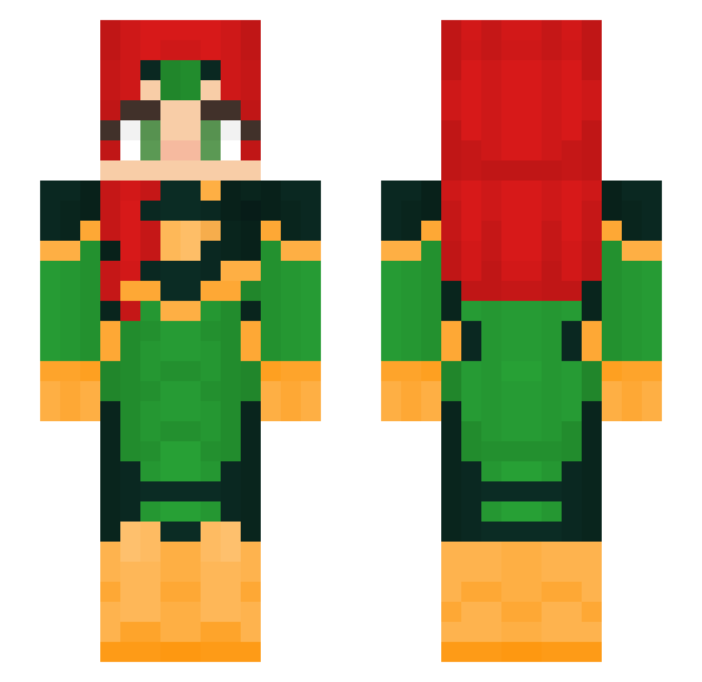 coutydafox Minecraft skin, front and back view