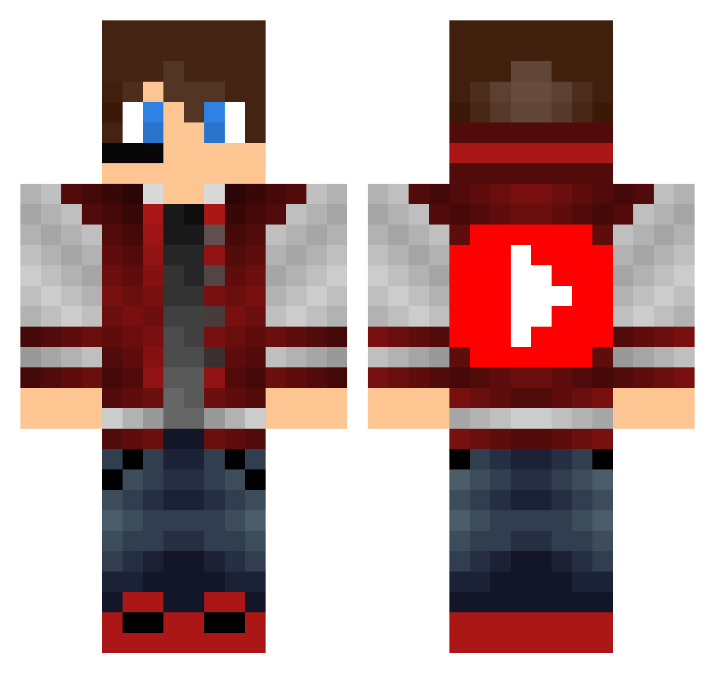 Programme Minecraft skin, front and back view