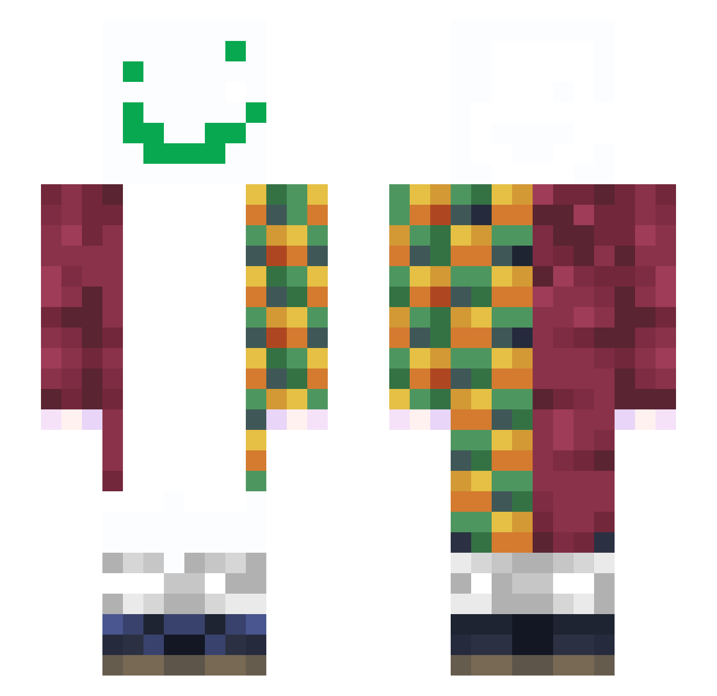 DoomsdayIsCool Minecraft skin, front and back view
