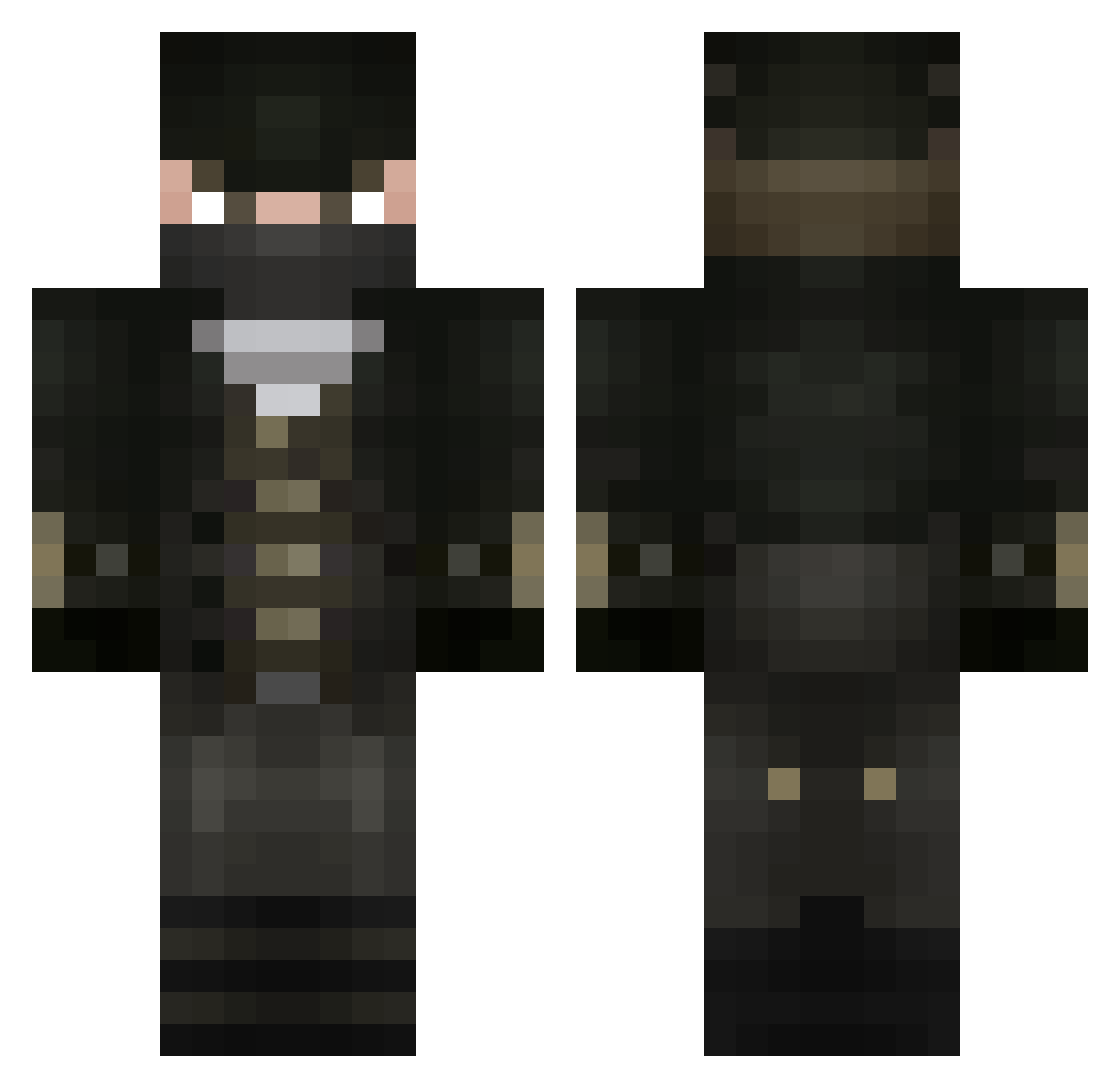 LilxIght Minecraft skin, front and back view