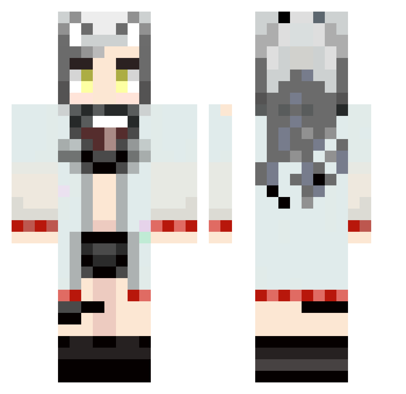 kuroshimakanai Minecraft skin, front and back view