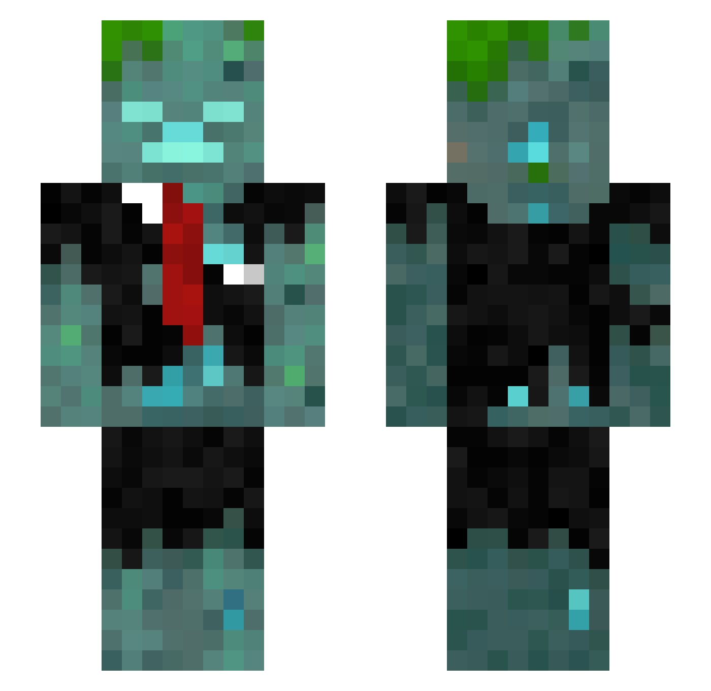 TurMi Minecraft skin, front and back view