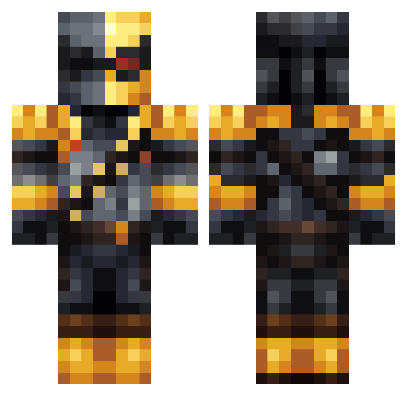 chalkier Minecraft skin, front and back view