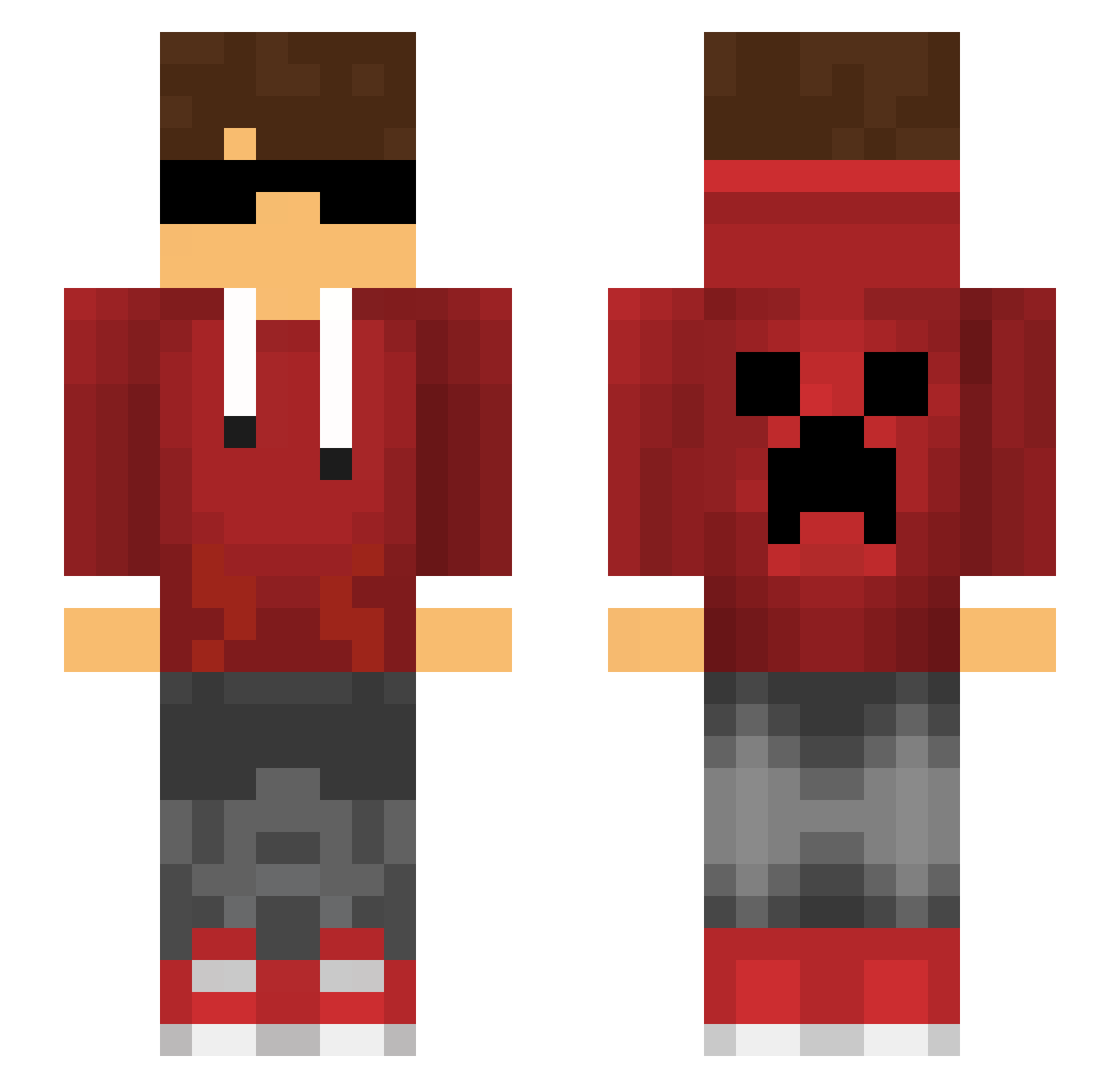 Sh4Ft26 Minecraft skin, front and back view