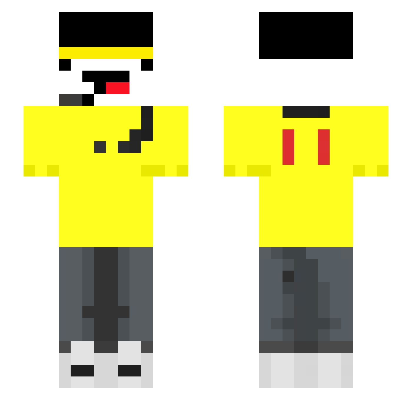 Elfur Minecraft skin, front and back view