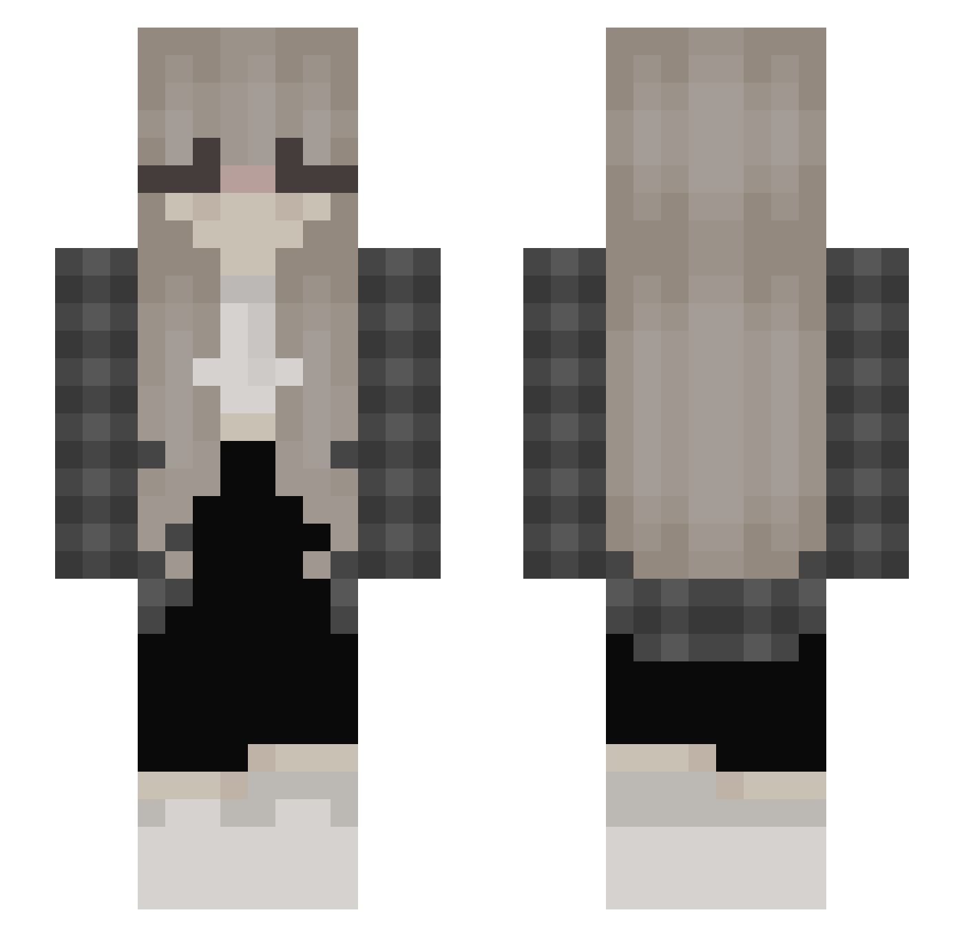 shvinxiidol Minecraft skin, front and back view