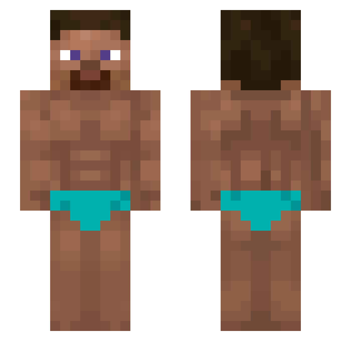 SkibidiToileter Minecraft skin, front and back view