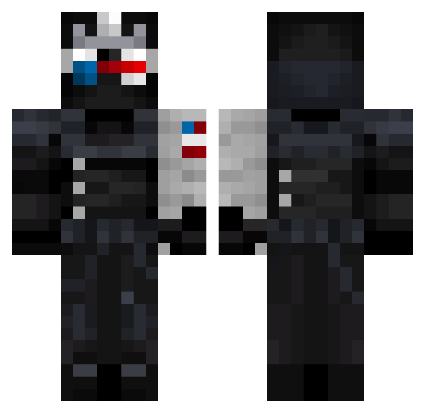 qlwk Minecraft skin, front and back view