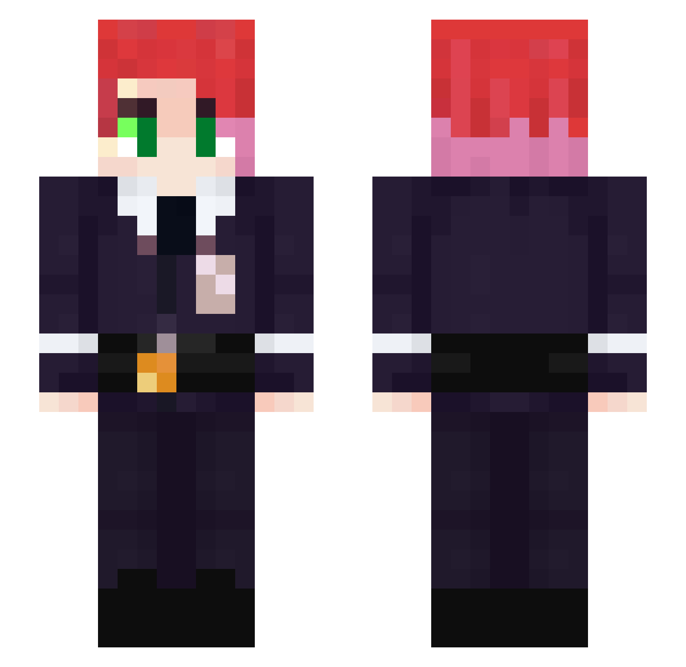 BilirubinaTV Minecraft skin, front and back view