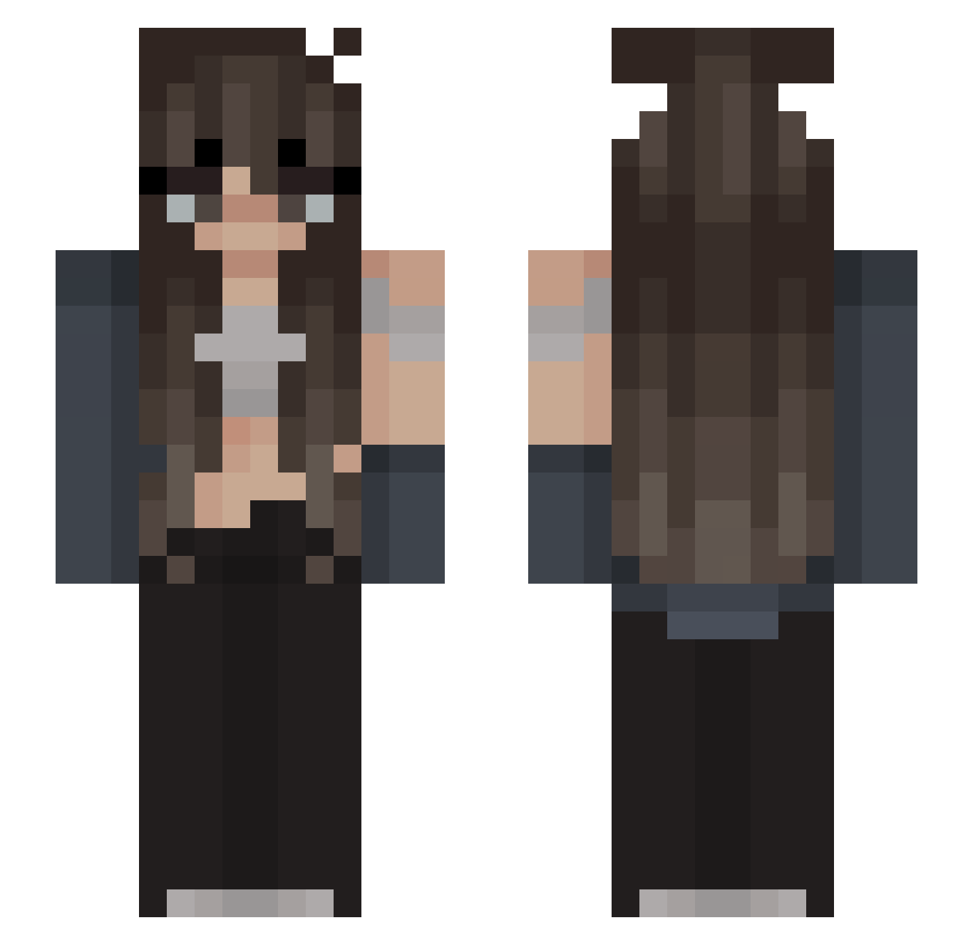 VoXzie Minecraft skin, front and back view