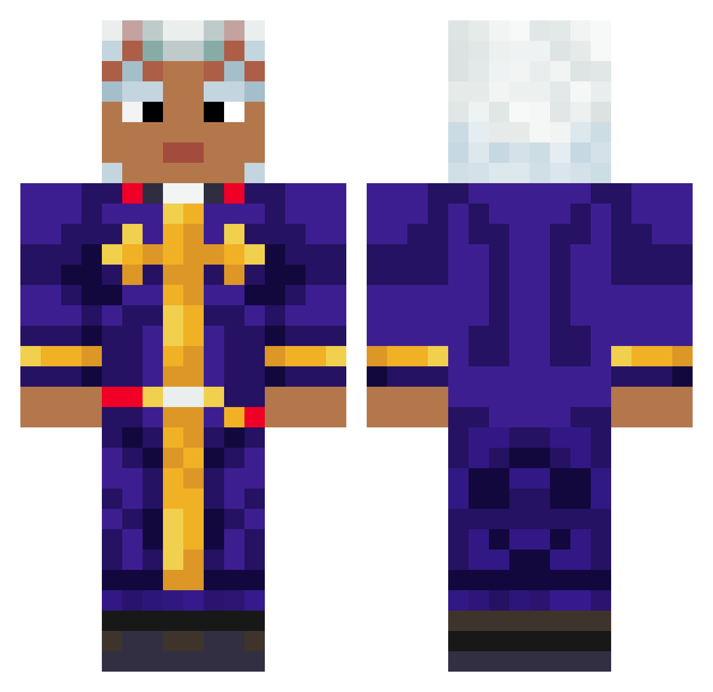 PapaP3rcs Minecraft skin, front and back view