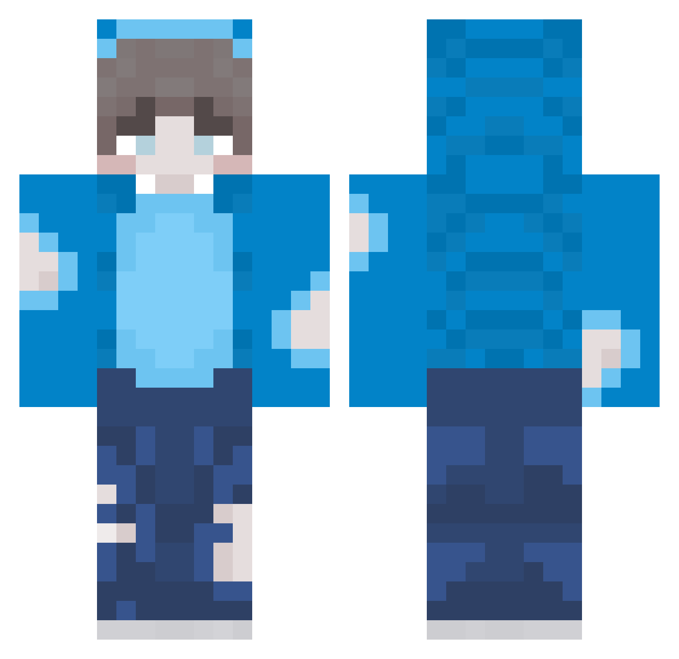 Streetskull007 Minecraft skin, front and back view