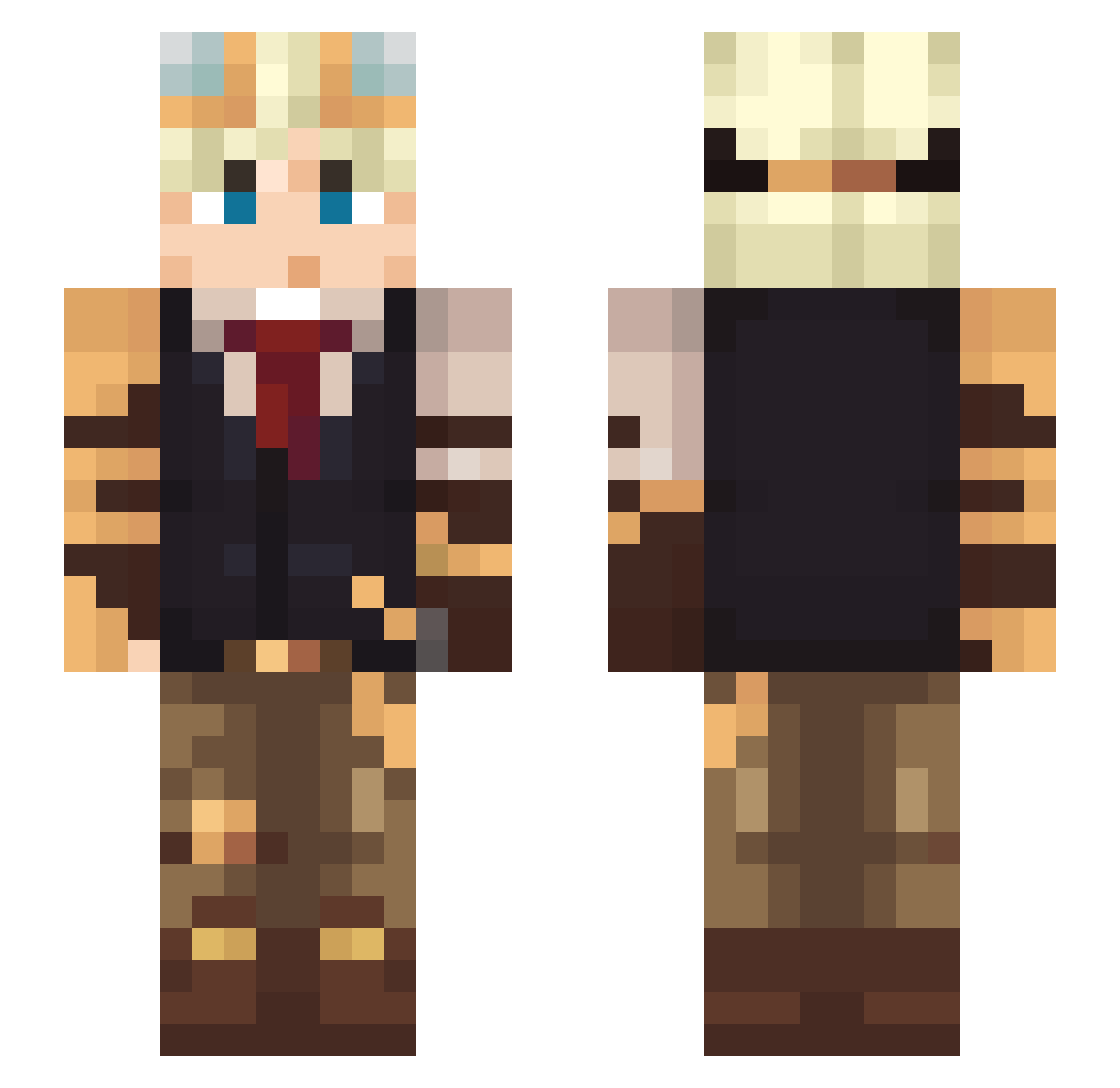 SA1L_DX Minecraft skin, front and back view