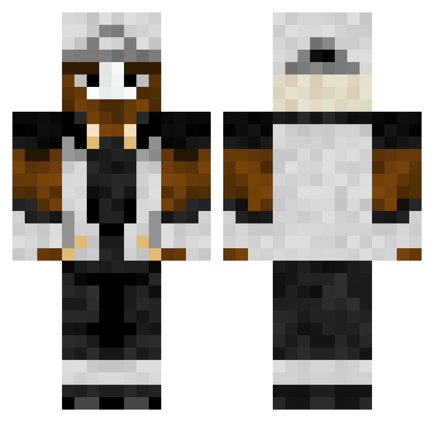 ElRainel Minecraft skin, front and back view
