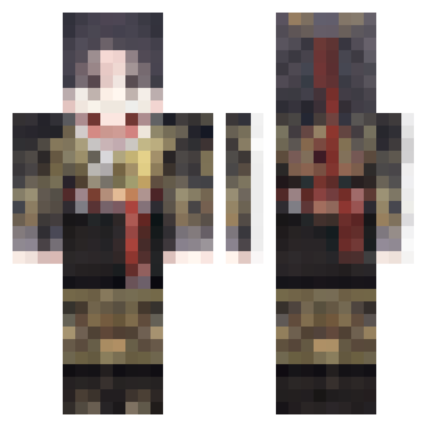 wdccc Minecraft skin, front and back view