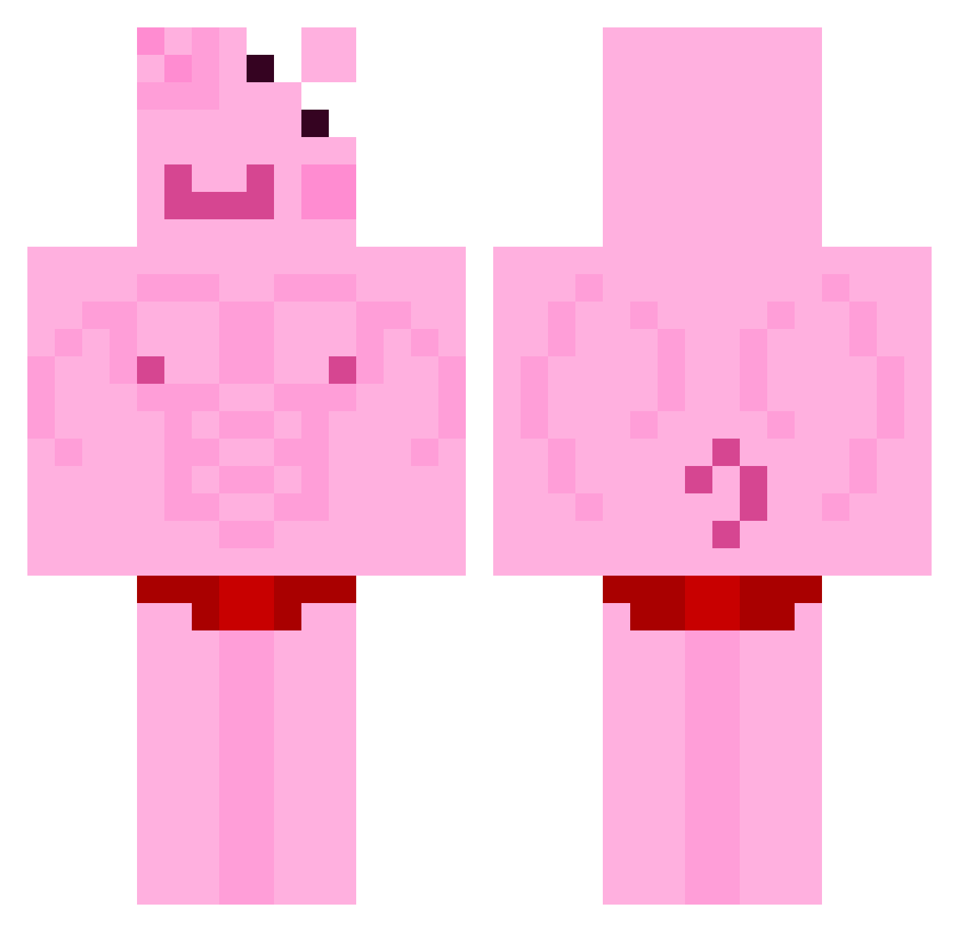 SplashySeal Minecraft skin, front and back view