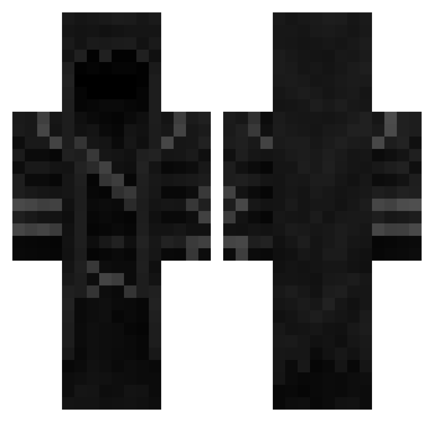 Hairshort Minecraft skin, front and back view