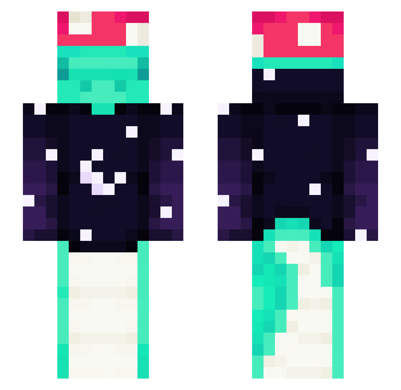 J3llyB3anSn3k Minecraft skin, front and back view