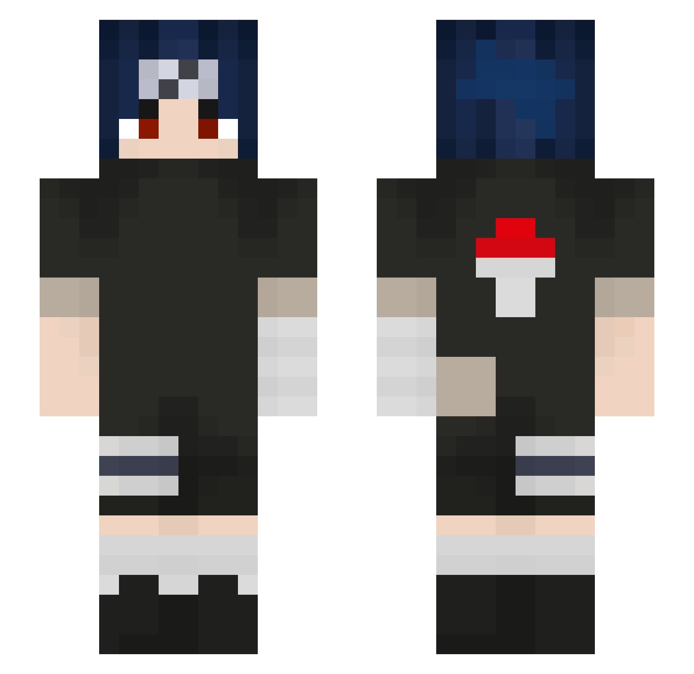 M8NEM Minecraft skin, front and back view