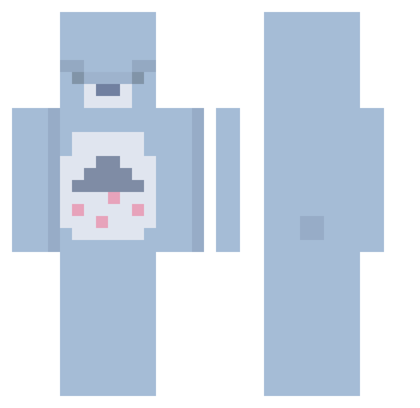 AloXxl Minecraft skin, front and back view