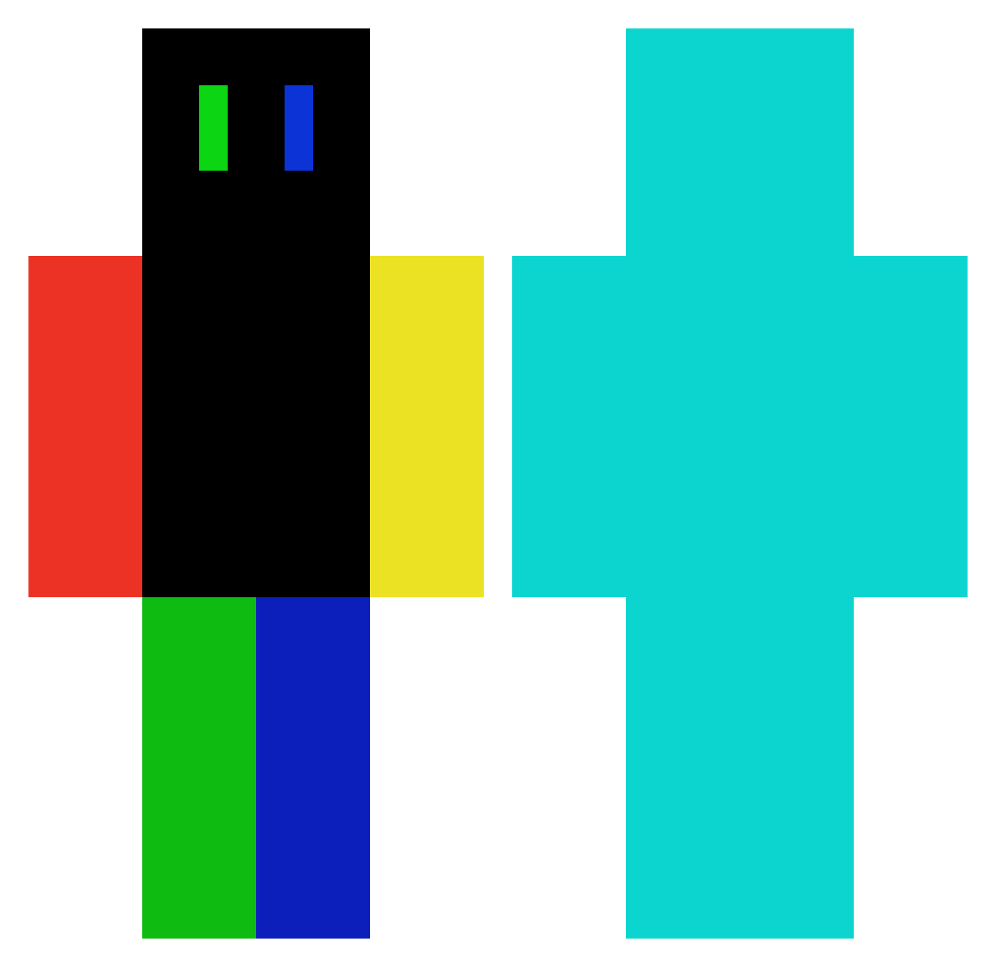 JOVLOV Minecraft skin, front and back view
