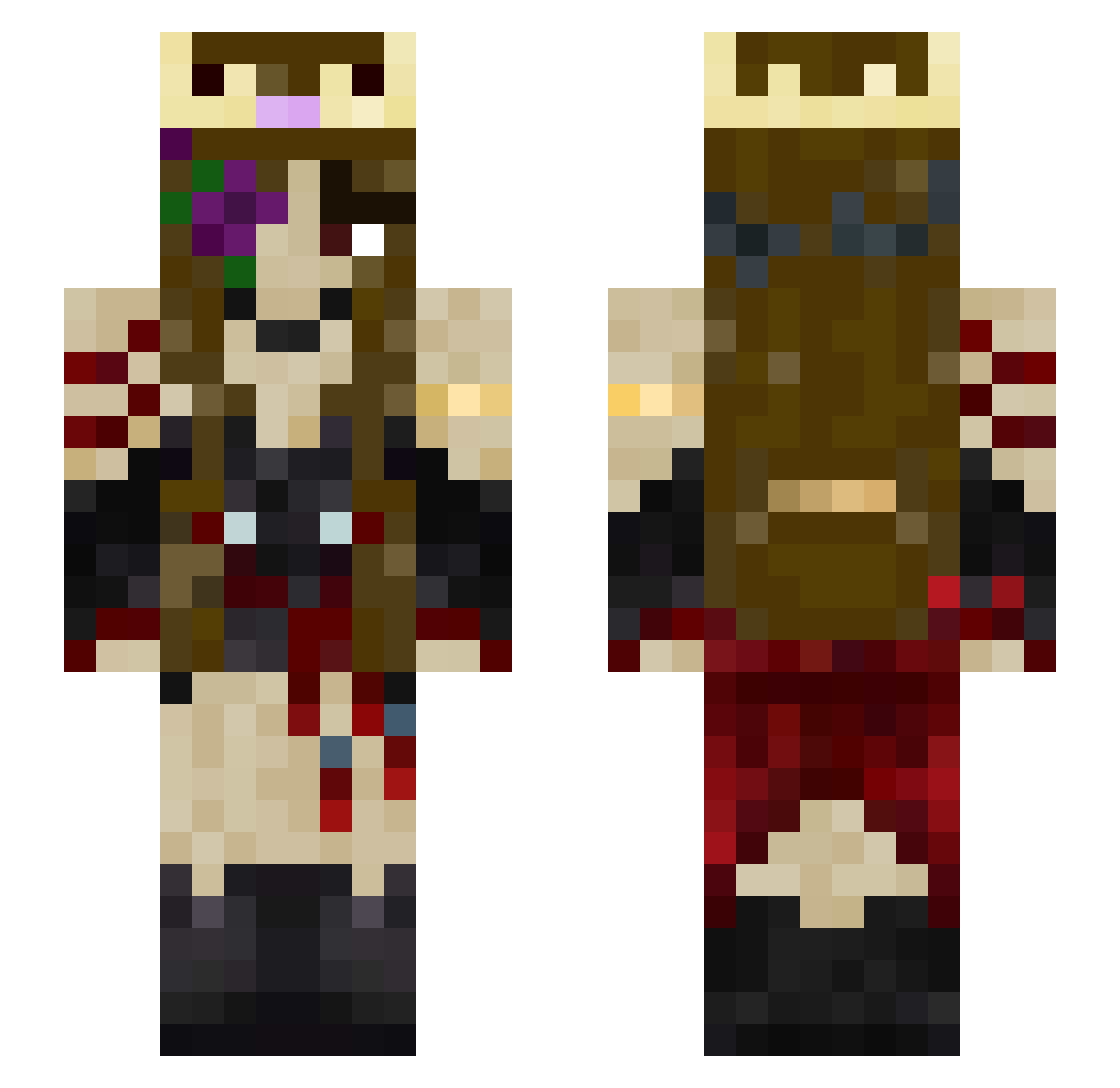 Oliviqaa Minecraft skin, front and back view