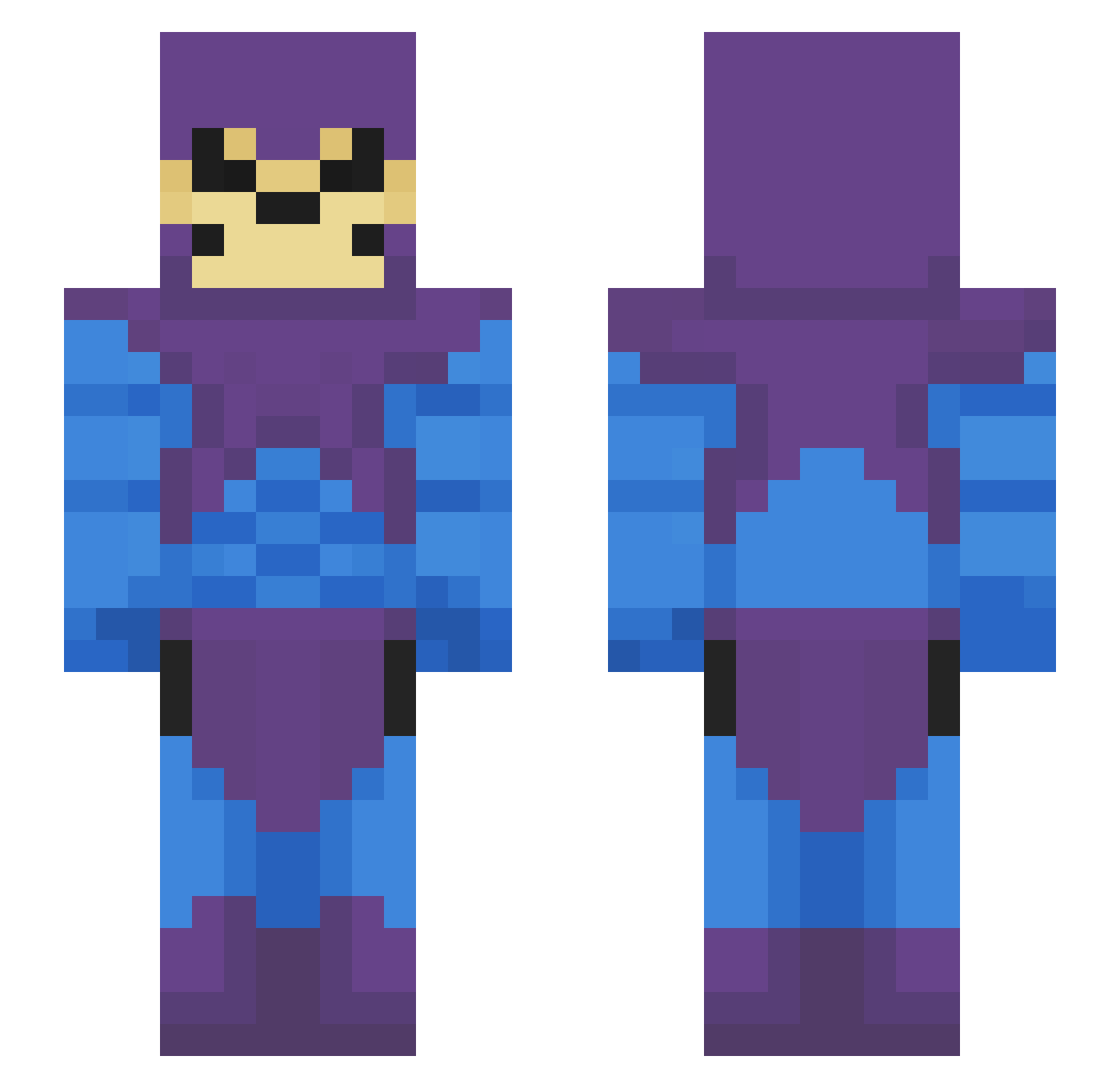ZettaKL Minecraft skin, front and back view