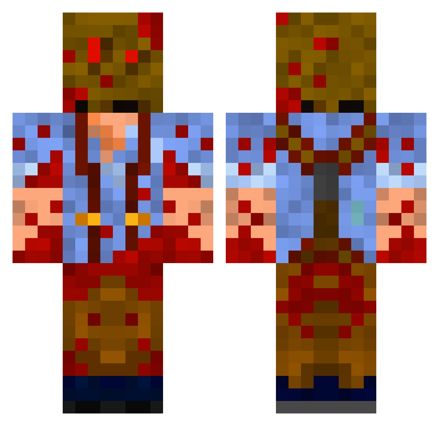 miniyume Minecraft skin, front and back view