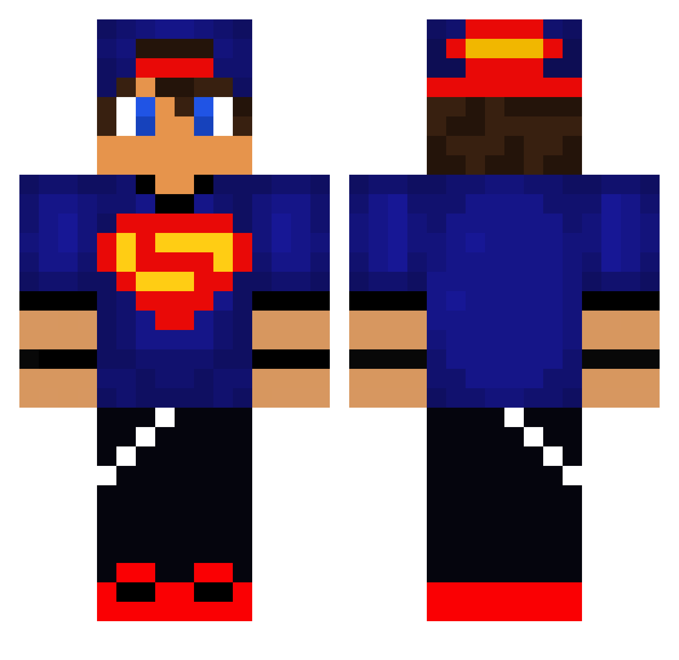 ShadowWolfAres Minecraft skin, front and back view