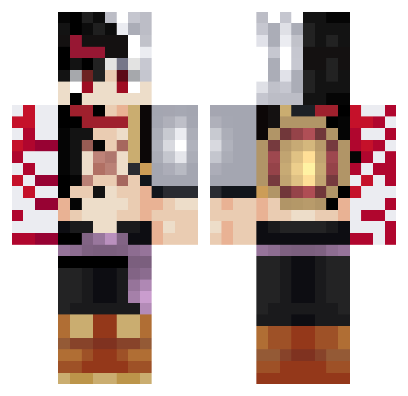 GodOfChaos1 Minecraft skin, front and back view
