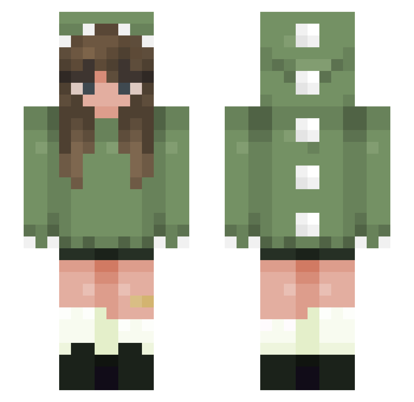 Xosnse Minecraft skin, front and back view